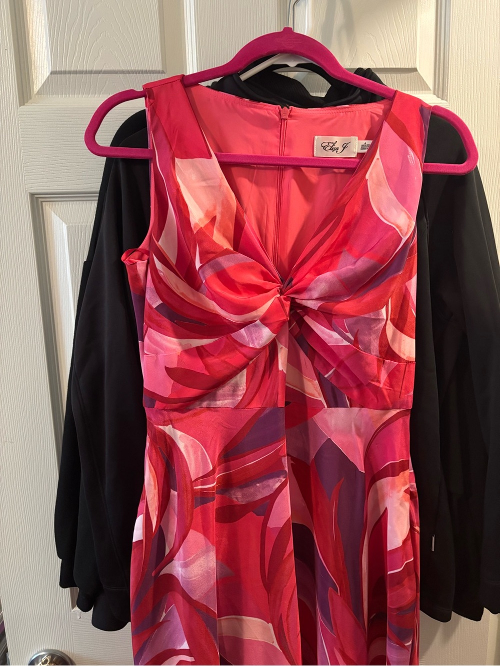 Eliza J Pink and Red Abstract Maxi Dress